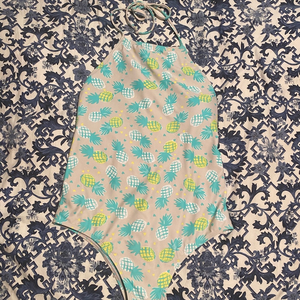 Pineapple halter bathing suit